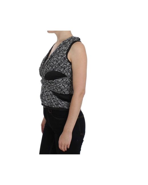 Karl Lagerfeld Black Sleeveless Tops