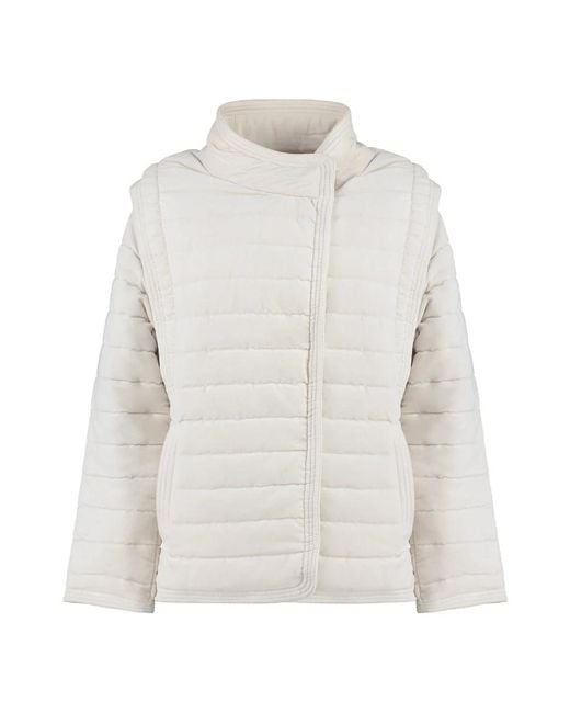 Isabel Marant White Areta gepolsterte jacke mit abnehmbaren ärmeln isabel marant étoile