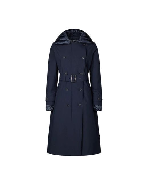 Save The Duck Blue Trench Coats