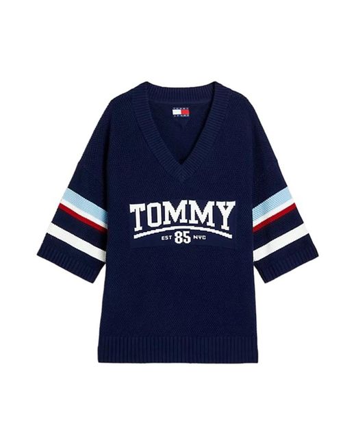 Tommy Hilfiger Blue V-Neck Knitwear for men