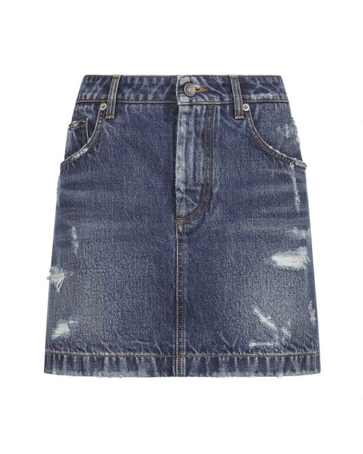 Dolce & Gabbana Blue Zerrissene denimröcke