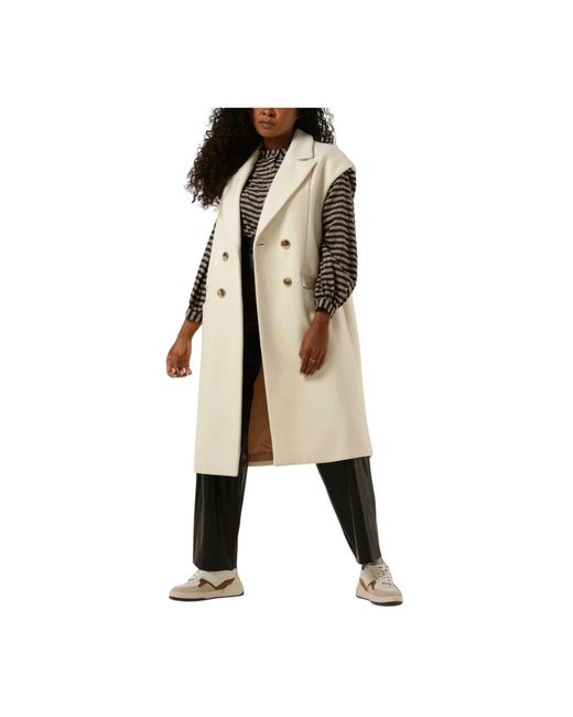 Semicouture Jassen ,Wol Elegante Damesjas in het Natural