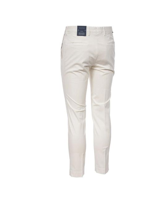 Incotex Broeken ,Katoen Slim Katoenen Broek Met Zakken in het White voor heren