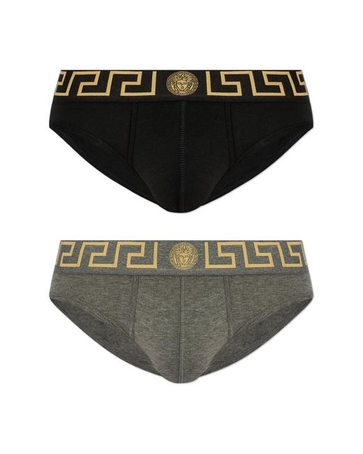 Versace Zweierpack slips in Black für Herren