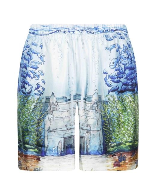 Casablanca Blue Casual Shorts for men