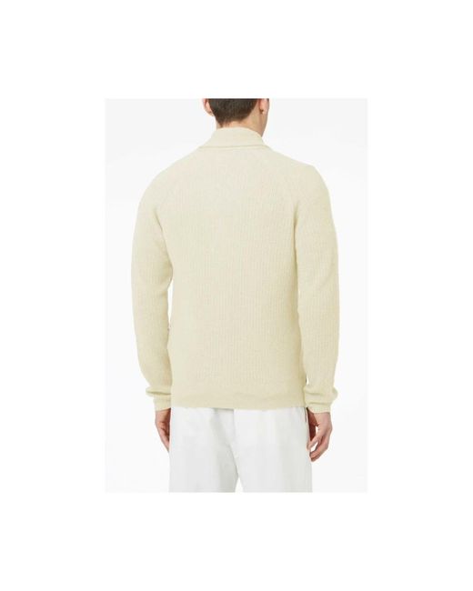 Paolo Pecora Truien & Vesten ,Wol Cardigan A045F0021102 in het Natural voor heren