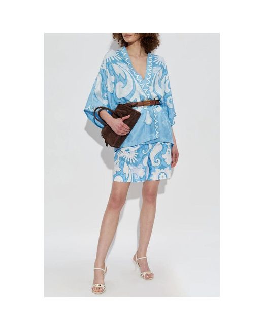 Etro Blue Gemustertes hemd