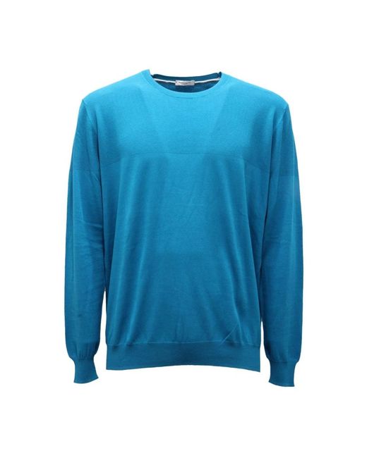 Paolo Pecora Blue Round-Neck Knitwear for men
