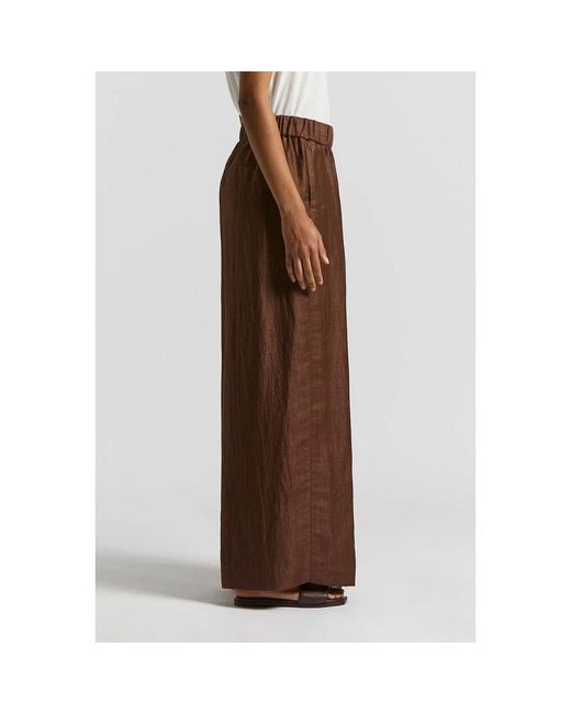 Peserico Brown Hose Aus Zerknittertem Technischem Leinen-Gabardine