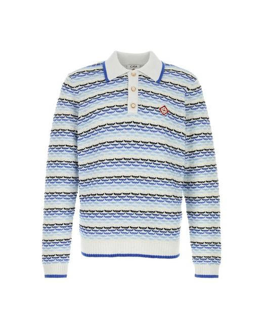 Casablanca Blue Round-Neck Knitwear for men