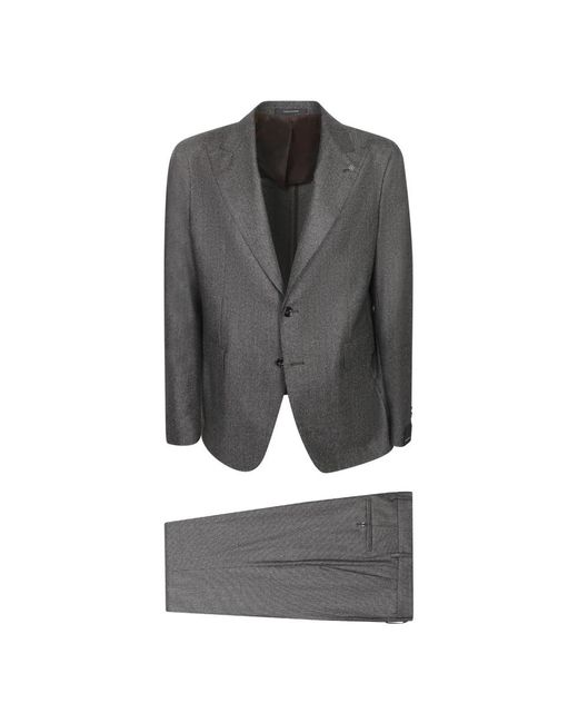 Tagliatore Gray Single Breasted Suits for men