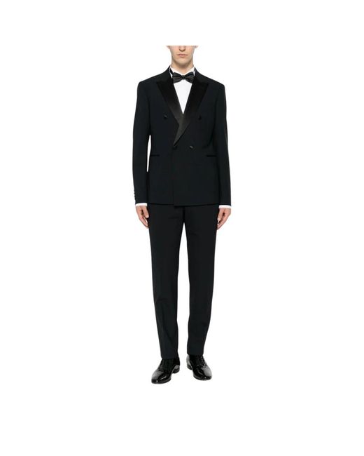Emporio Armani Black Double Breasted Suits for men