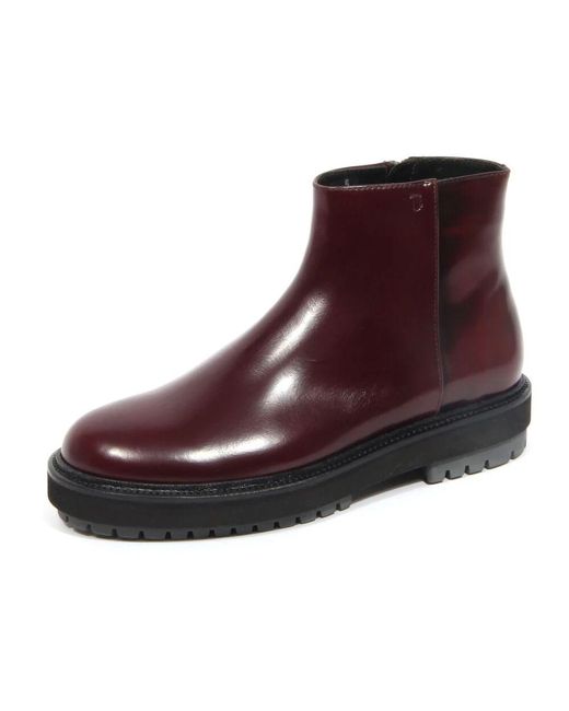 Tod's Bordeaux Leder Mode Stiefel in Red für Herren