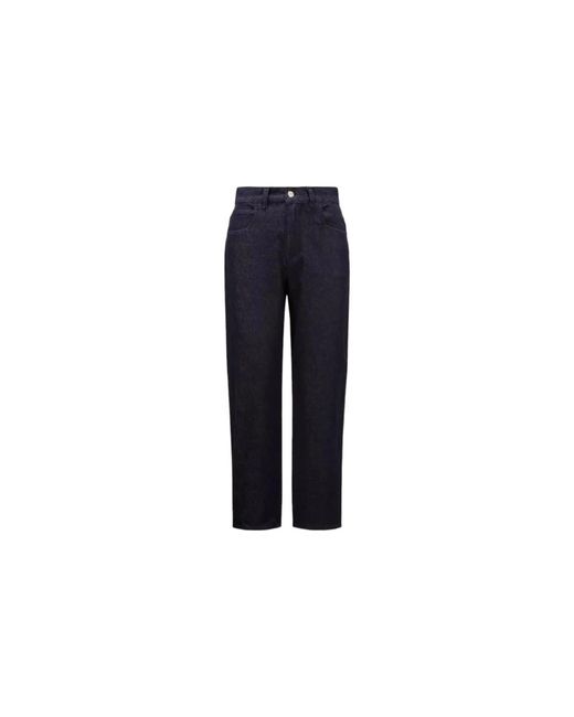 Moncler Blue High waist cropped denim jeans