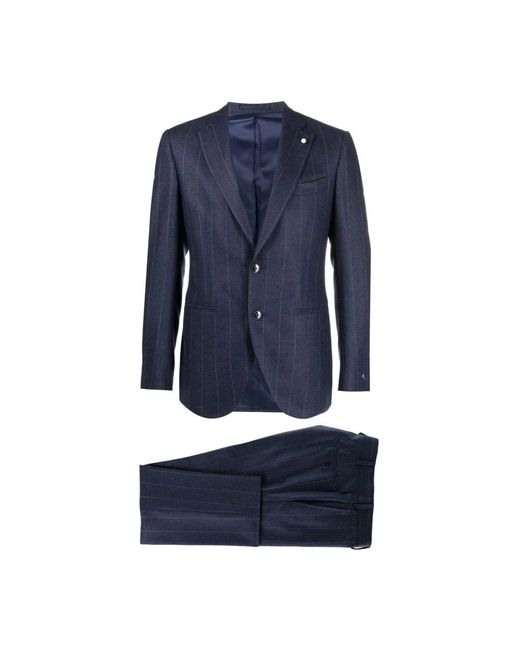 Lubiam Blue Single Breasted Suits for men