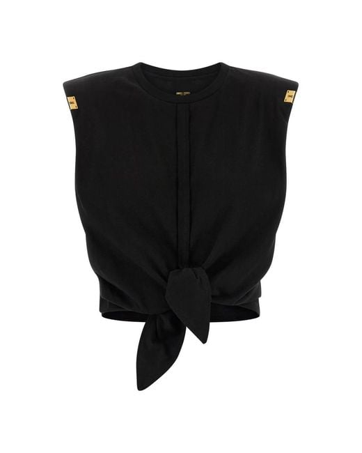 Elisabetta Franchi Black Sleeveless Tops