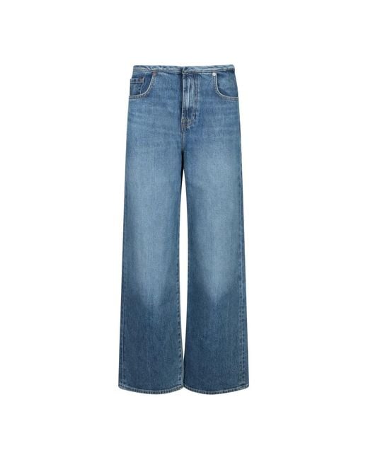 Wide Jeans 7 For All Mankind de color Blue