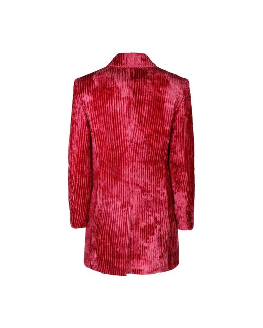 Isabel Marant Jassen ,Roze ,Raspberry Velvet Effect Jacket in het Red