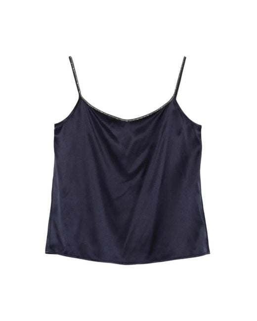 Panicale Blue Sleeveless Tops