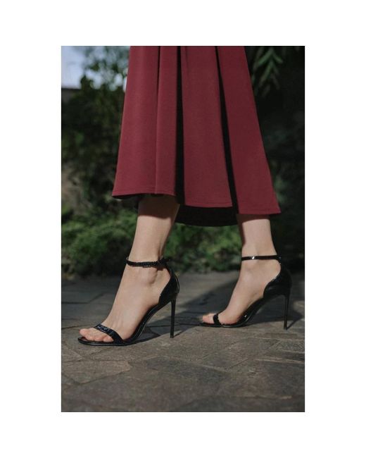 ESTRO Black High Heel Sandals
