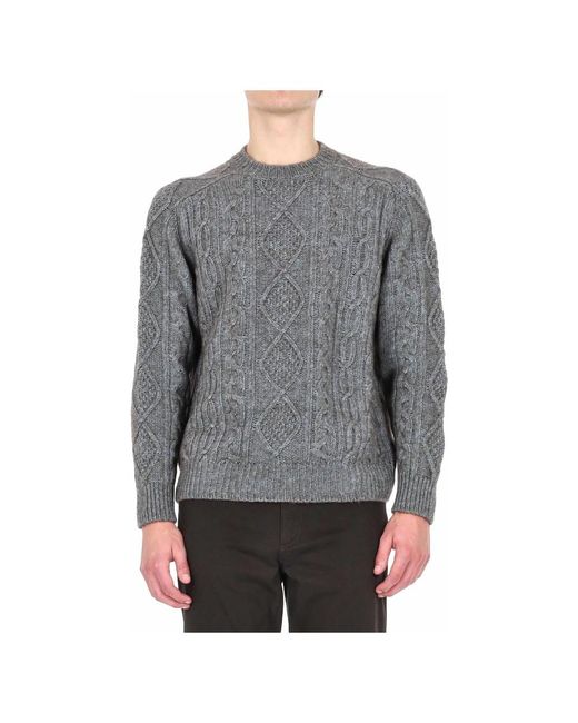 Herno Gray Round-Neck Knitwear for men