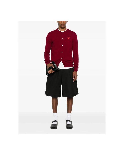 COMME DES GARÇONS PLAY Red Cardigans for men