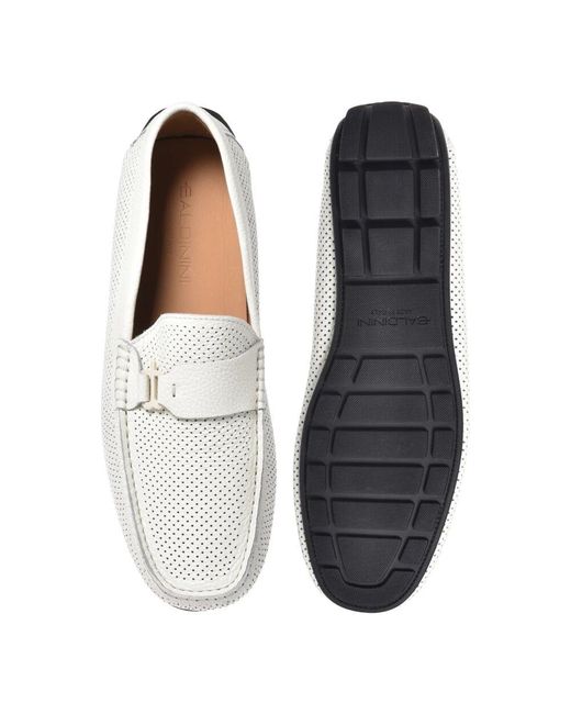 Baldinini Perforated Tumbled Loafer in White für Herren