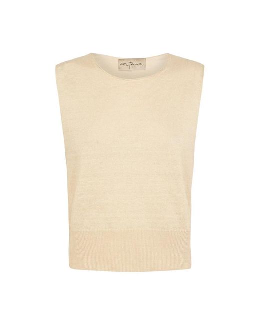 Cortana Natural Sleeveless Tops