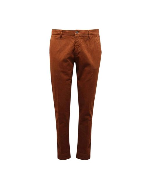 Mason's Brown Slim-Fit Trousers for men