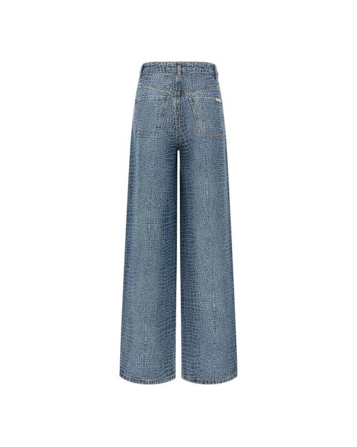 Self-Portrait Blue Wide Jeans