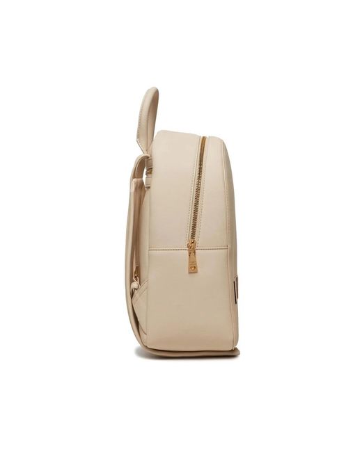 Love Moschino Natural Ivory synthetischer rucksack mit gold metall details