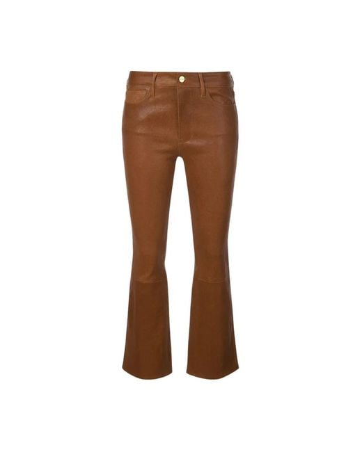 FRAME Women's Brown Leather Pants