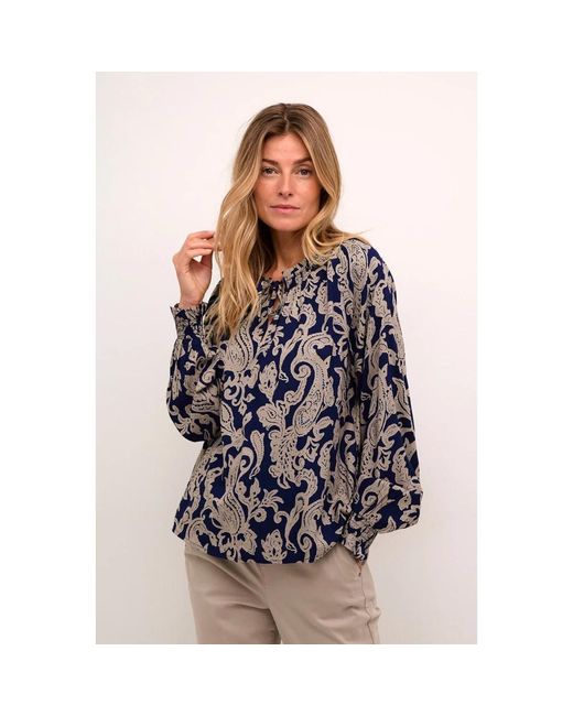 Blouses Cream de color Blue