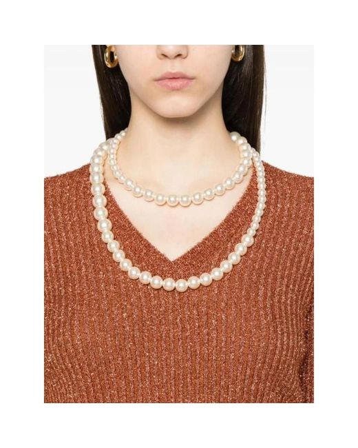 Valentino Brown V-Neck Knitwear