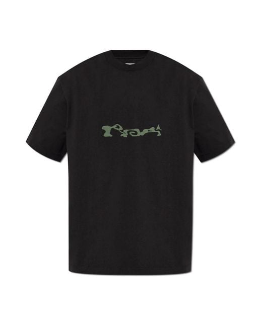 Roa Tops ,Zwart ,Katoen T-Shirt Met Logo in het Black voor heren