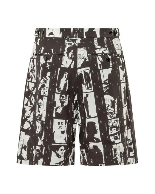 Givenchy Bermuda Shorts Met Fotografische Negatiefprint in het Black voor heren