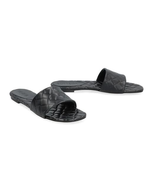 Bottega Veneta Black Sliders