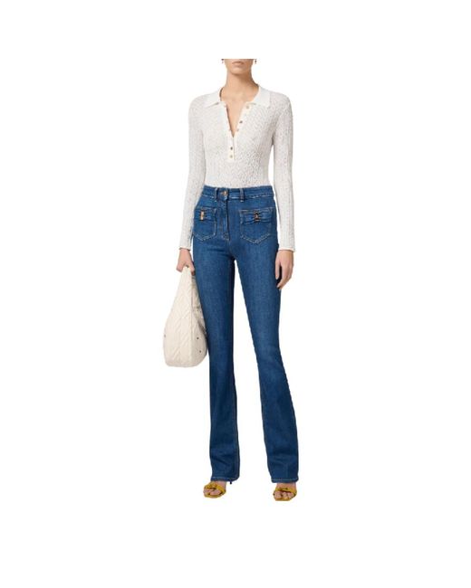 Boot-Cut Jeans di Elisabetta Franchi in Blue
