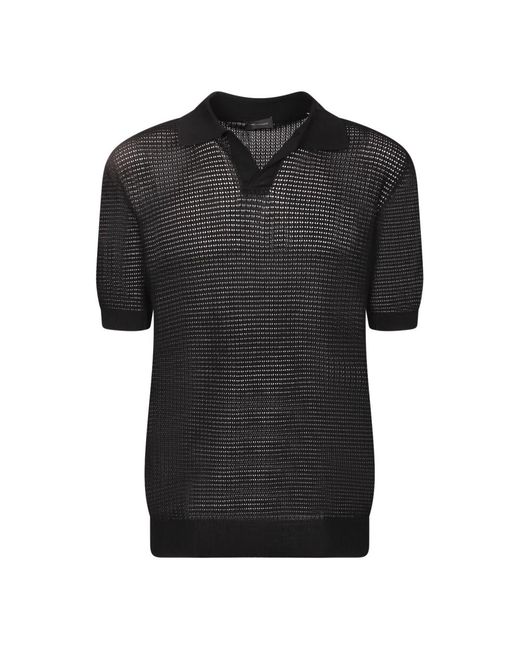 Tagliatore Black Polo Shirts for men