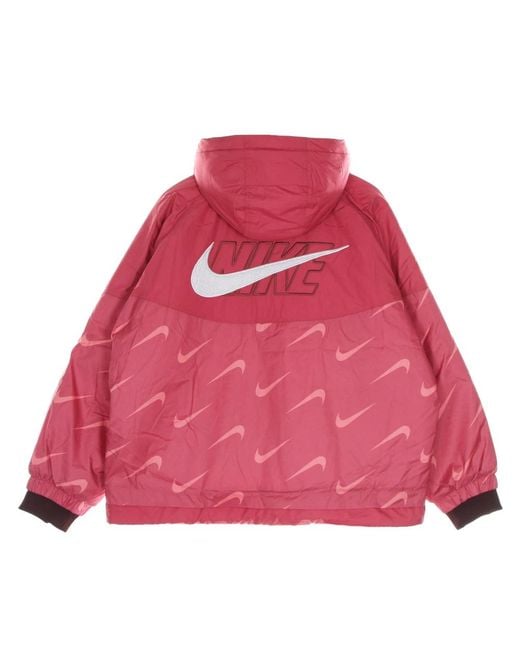 Chaqueta De Plumon Para Mujer Therma Fit Icon Clash Chaqueta Con Capucha Nike de color Red