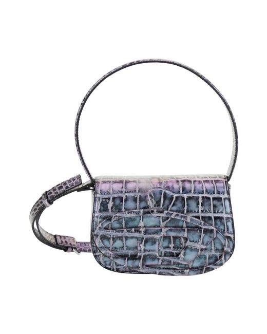 DIESEL Blue Braune schultertasche aus tech-stoff