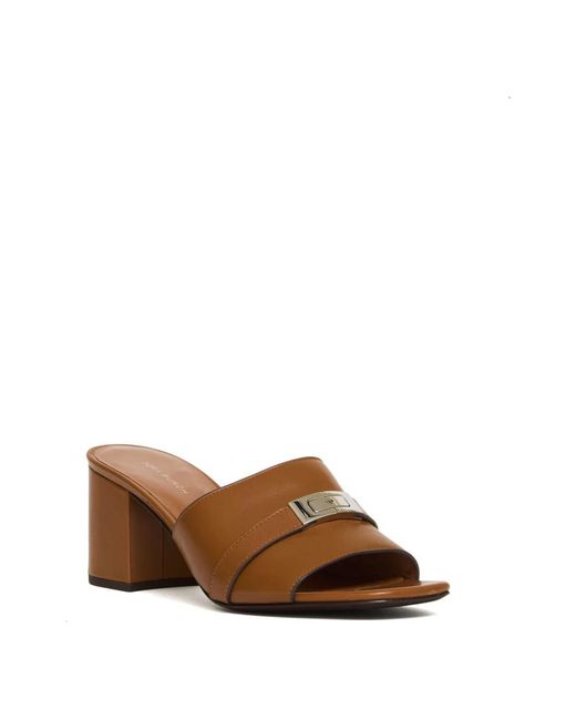 Tory Burch Brown Heeled Mules