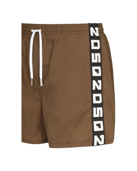 DSquared² Badmode ,Bruin ,Bruin Zee Kleding Boxer Midi in het Green voor heren