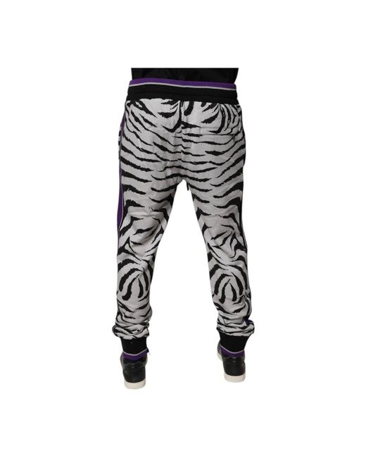 Dolce & Gabbana Jogger Sweatpants Mit Zebra-Muster Aus Baumwolle in Black für Herren