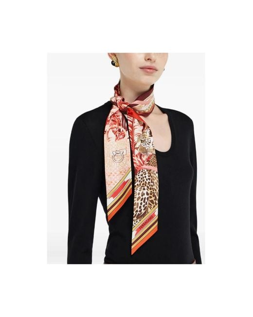 Ferragamo Red Silk Scarves