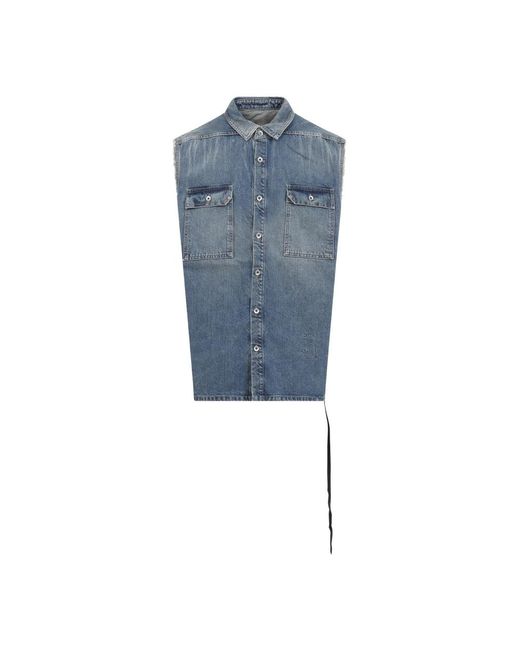 Vests di Rick Owens in Blue da Uomo