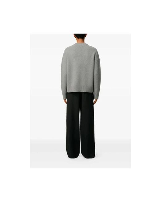 AMI Grijze V-Hals Sweater Met Knopen in het Gray voor heren