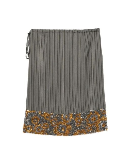 Dries Van Noten Gray Short Skirts