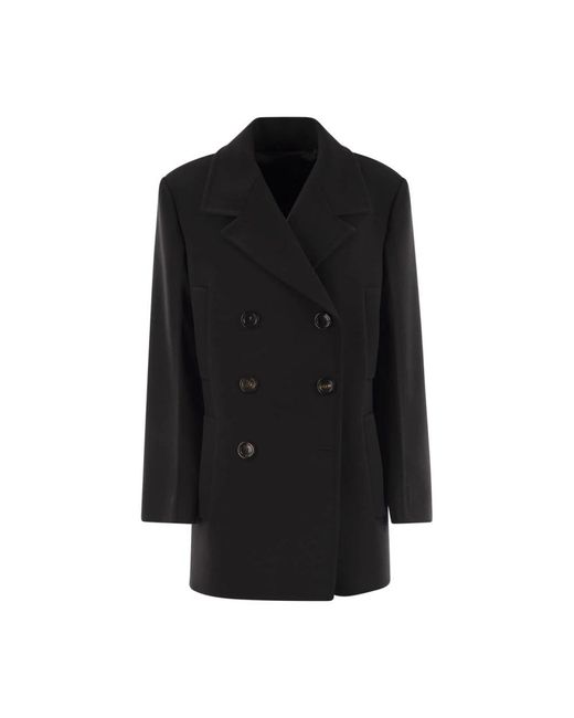 Max Mara Black Double-Breasted Coats