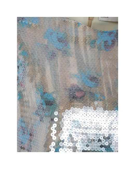 Tory Burch Sequin Shell Top in het Blue